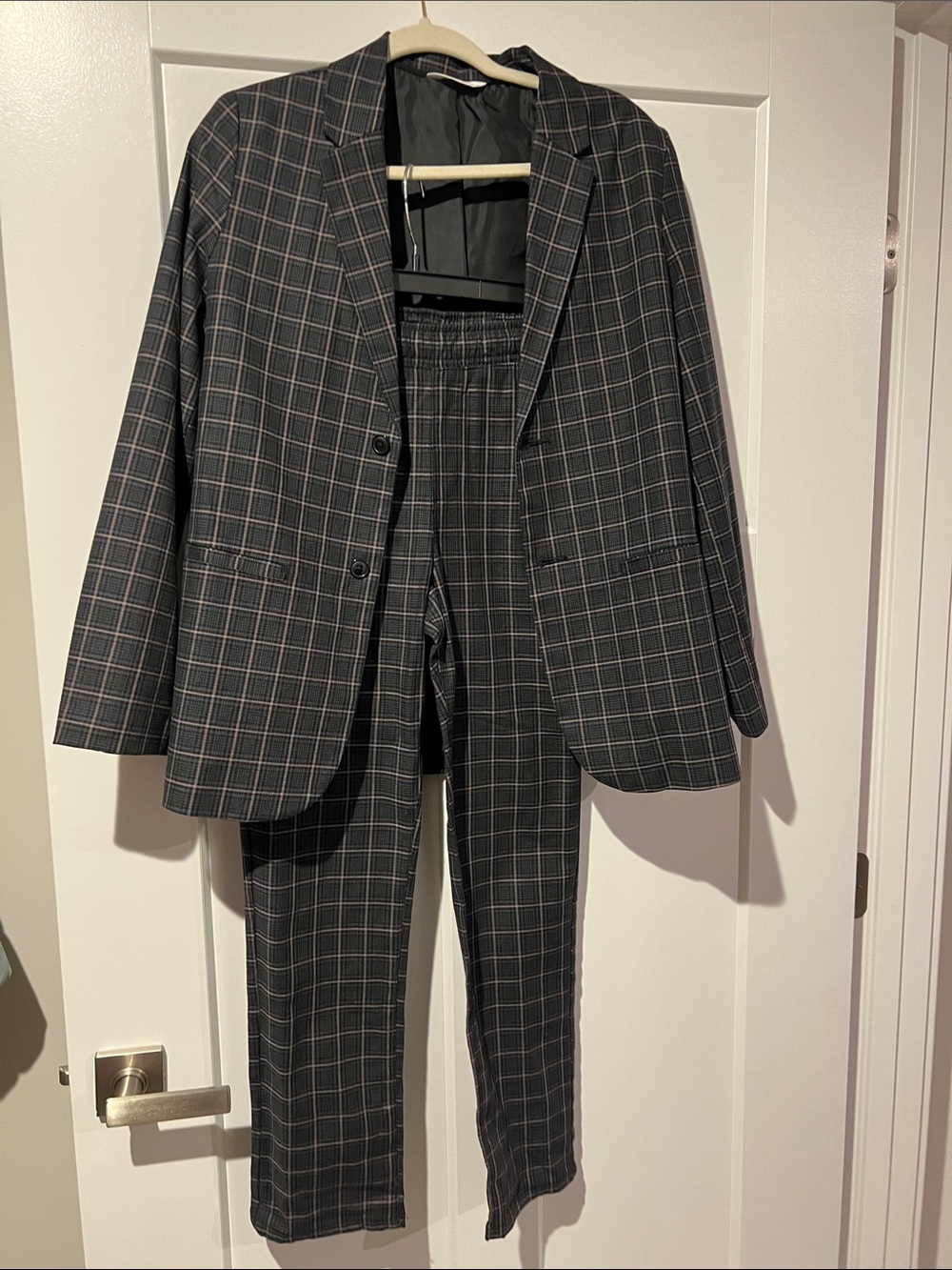 Cat & Jack Black Plaid Matching Blazer and Pants Set